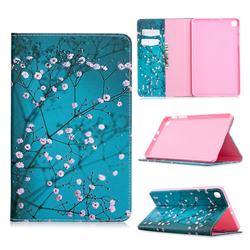 Blue Plum flower Folio Stand Leather Wallet Case for Samsung Galaxy Tab A 8.4 T307