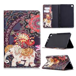 Totem Flower Elephant Folio Stand Tablet Leather Wallet Case for Samsung Galaxy Tab A 8.4 T307