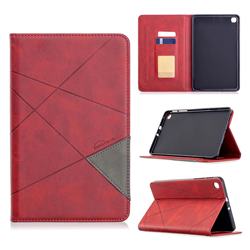 Binfen Color Prismatic Slim Magnetic Sucking Stitching Wallet Flip Cover for Samsung Galaxy Tab A 8.4 T307 - Red