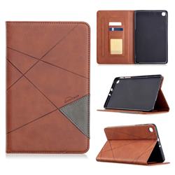 Binfen Color Prismatic Slim Magnetic Sucking Stitching Wallet Flip Cover for Samsung Galaxy Tab A 8.4 T307 - Brown