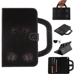 Mysterious Cat Handbag Tablet Leather Wallet Flip Cover for Samsung Galaxy Tab 3 8.0 T311 T315 T310