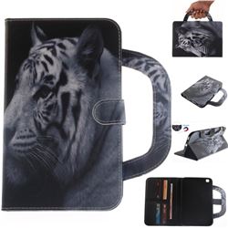 White Tiger Handbag Tablet Leather Wallet Flip Cover for Samsung Galaxy Tab 3 8.0 T311 T315 T310