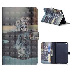 Tiger and Cat 3D Painted Leather Tablet Wallet Case for Samsung Galaxy Tab 3 8.0 T311 T315 T310