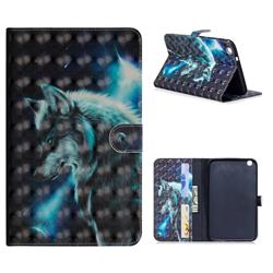 Snow Wolf 3D Painted Leather Tablet Wallet Case for Samsung Galaxy Tab 3 8.0 T311 T315 T310
