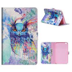 Watercolor Owl 3D Painted Leather Tablet Wallet Case for Samsung Galaxy Tab 3 8.0 T311 T315 T310