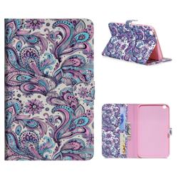 Swirl Flower 3D Painted Leather Tablet Wallet Case for Samsung Galaxy Tab 3 8.0 T311 T315 T310