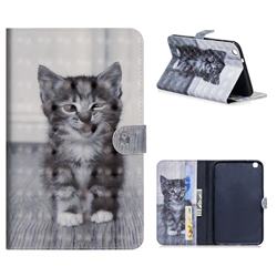 Smiling Cat 3D Painted Leather Tablet Wallet Case for Samsung Galaxy Tab 3 8.0 T311 T315 T310