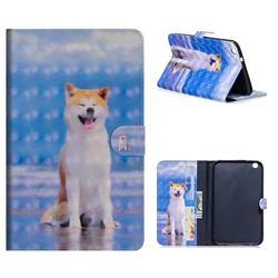 Smiley Shiba Inu 3D Painted Leather Tablet Wallet Case for Samsung Galaxy Tab 3 8.0 T311 T315 T310