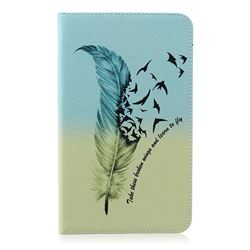 Feather Bird Folio Stand Leather Wallet Case for Samsung Galaxy Tab 4 8.0 T330 T331
