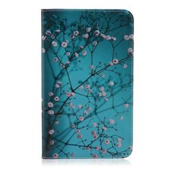 Blue Plum flower Folio Stand Leather Wallet Case for Samsung Galaxy Tab 4 8.0 T330 T331