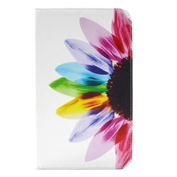 Seven-color Flowers Folio Stand Leather Wallet Case for Samsung Galaxy Tab 4 8.0 T330 T331