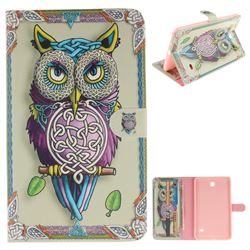 Weave Owl Painting Tablet Leather Wallet Flip Cover for Samsung Galaxy Tab 4 8.0 T330 T331