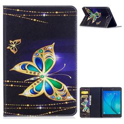 Golden Shining Butterfly Folio Stand Leather Wallet Case for Samsung Galaxy Tab A 8.0 T350 T355