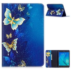 Golden Butterflies Folio Stand Leather Wallet Case for Samsung Galaxy Tab A 8.0 T350 T355