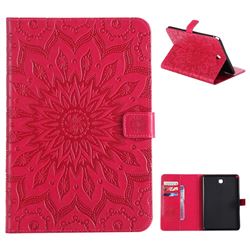 Embossing Sunflower Leather Flip Cover for Samsung Galaxy Tab A 8.0 T350 T355 - Red
