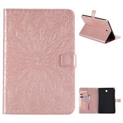 Embossing Sunflower Leather Flip Cover for Samsung Galaxy Tab A 8.0 T350 T355 - Rose Gold