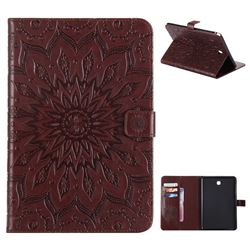 Embossing Sunflower Leather Flip Cover for Samsung Galaxy Tab A 8.0 T350 T355 - Brown