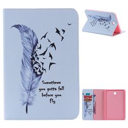 Feather Birds Folio Flip Stand Leather Wallet Case for Samsung Galaxy Tab A 8.0 T350 T355