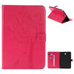 Embossing Butterfly Tree Leather Flip Cover for Samsung Galaxy Tab A 8.0 T350 T355 - Rose