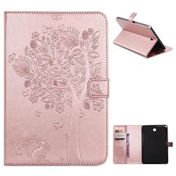 Embossing Butterfly Tree Leather Flip Cover for Samsung Galaxy Tab A 8.0 T350 T355 - Rose Gold
