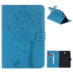 Embossing Butterfly Tree Leather Flip Cover for Samsung Galaxy Tab A 8.0 T350 T355 - Blue