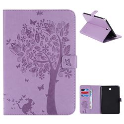Embossing Butterfly Tree Leather Flip Cover for Samsung Galaxy Tab A 8.0 T350 T355 - Purple