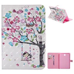 Flower Tree Swing Girl 3D Painted Tablet Leather Wallet Case for Samsung Galaxy Tab A 8.0 T350 T355
