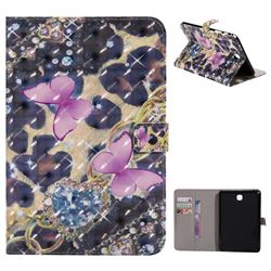 Violet Butterfly 3D Painted Tablet Leather Wallet Case for Samsung Galaxy Tab A 8.0 T350 T355