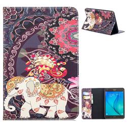 Totem Flower Elephant Folio Stand Tablet Leather Wallet Case for Samsung Galaxy Tab A 8.0 T350 T355