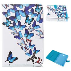 Blue Vivid Butterflies Folio Stand Leather Wallet Case for Samsung Galaxy Tab A 8.0 T350 T355