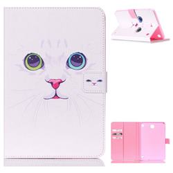 White Cat Folio Stand Leather Wallet Case for Samsung Galaxy Tab A 8.0 T350 T355