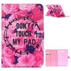 Retro Flowers Folio Stand Leather Wallet Case for Samsung Galaxy Tab A 8.0 T350 T355