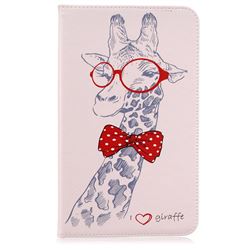 Glasses Giraffe Folio Stand Leather Wallet Case for Samsung Galaxy Tab E 8.0 T375 T377