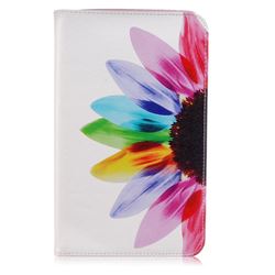 Seven-color Flowers Folio Stand Leather Wallet Case for Samsung Galaxy Tab E 8.0 T375 T377