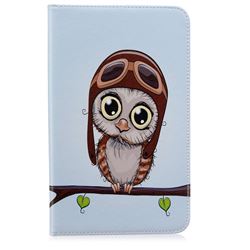 Owl Pilots Folio Stand Leather Wallet Case for Samsung Galaxy Tab E 8.0 T375 T377