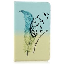 Feather Bird Folio Stand Leather Wallet Case for Samsung Galaxy Tab E 8.0 T375 T377