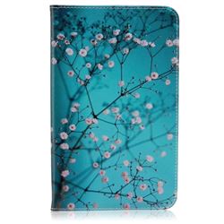 Blue Plum flower Folio Stand Leather Wallet Case for Samsung Galaxy Tab E 8.0 T375 T377