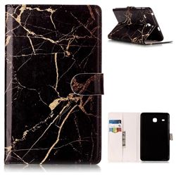 Black Gold Marble Folio Flip Stand PU Leather Wallet Case for Samsung Galaxy Tab E 8.0 T375 T377