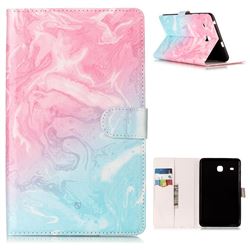 Pink Green Marble Folio Flip Stand PU Leather Wallet Case for Samsung Galaxy Tab E 8.0 T375 T377