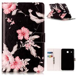Azalea Flower Folio Flip Stand PU Leather Wallet Case for Samsung Galaxy Tab E 8.0 T375 T377
