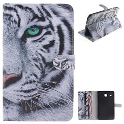 White Tiger Painting Tablet Leather Wallet Flip Cover for Samsung Galaxy Tab E 8.0 T375 T377