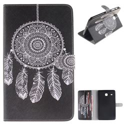 Black Wind Chimes Painting Tablet Leather Wallet Flip Cover for Samsung Galaxy Tab E 8.0 T375 T377