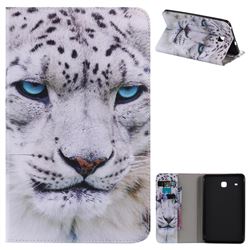 White Leopard Folio Flip Stand Leather Wallet Case for Samsung Galaxy Tab E 8.0 T375 T377