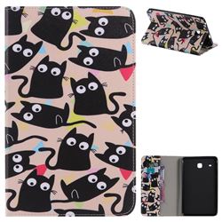 Cute Kitten Cat Folio Flip Stand Leather Wallet Case for Samsung Galaxy Tab E 8.0 T375 T377