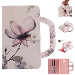 Magnolia Flower Handbag Tablet Leather Wallet Flip Cover for Samsung Galaxy Tab E 8.0 T375 T377