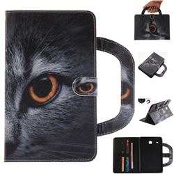 Cat Eye Handbag Tablet Leather Wallet Flip Cover for Samsung Galaxy Tab E 8.0 T375 T377