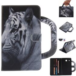 White Tiger Handbag Tablet Leather Wallet Flip Cover for Samsung Galaxy Tab E 8.0 T375 T377