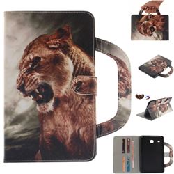Majestic Lion Handbag Tablet Leather Wallet Flip Cover for Samsung Galaxy Tab E 8.0 T375 T377