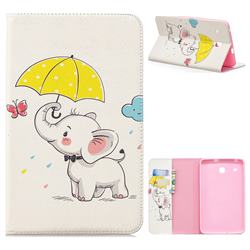 Umbrella Elephant Folio Stand Tablet Leather Wallet Case for Samsung Galaxy Tab E 8.0 T375 T377