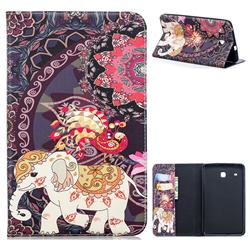 Totem Flower Elephant Folio Stand Tablet Leather Wallet Case for Samsung Galaxy Tab E 8.0 T375 T377